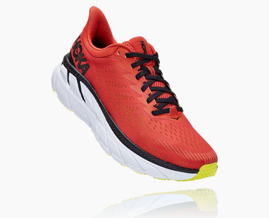 Hoka One One Tenisky Panske Červené - Clifton 7 - 53182-FYPL